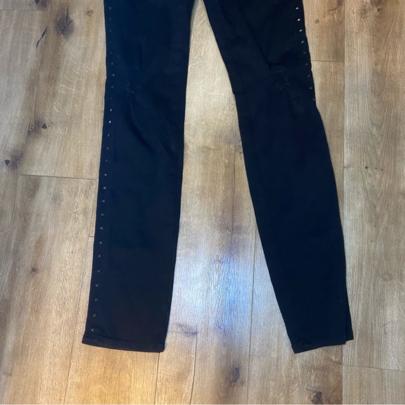 Hudson Collin Skinny Studded Mid Rise Black Skinny Jeans Size 27 - Picture 4 of 15